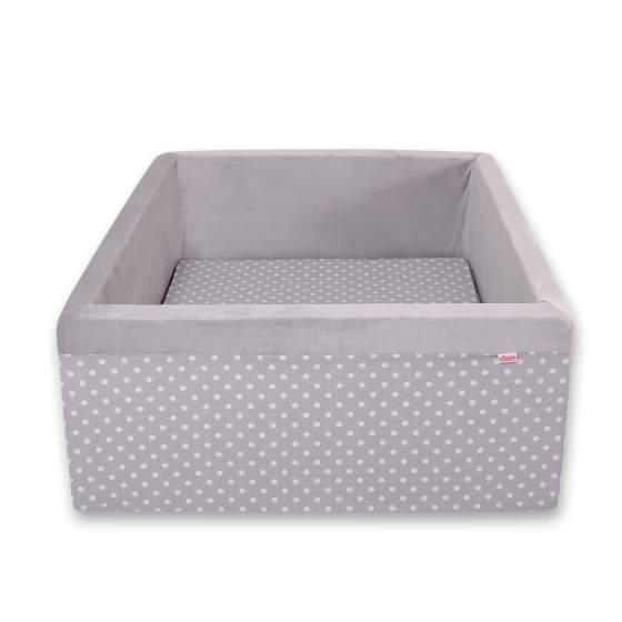 Ball-pit minky without balls - white dots on Gray