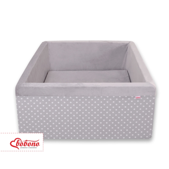 Ball-pit minky without balls - white dots on Gray