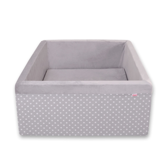 Ball-pit minky without balls - white dots on Gray