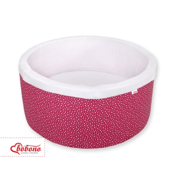 Ball-pit minky without balls - wine red stars