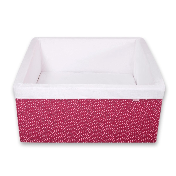 Ball-pit minky without balls - wine red stars