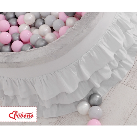 Ball-pit with frills with balls 200pcs - gray
