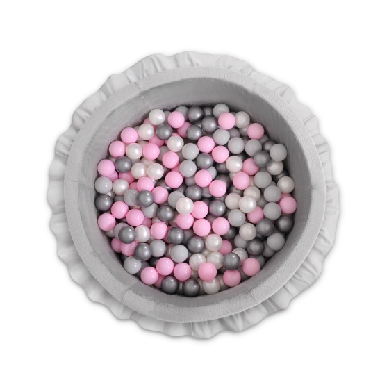 Ball-pit with frills with balls 200pcs - gray