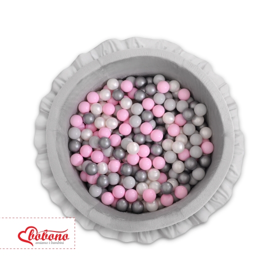 Ball-pit with frills with balls 200pcs - gray