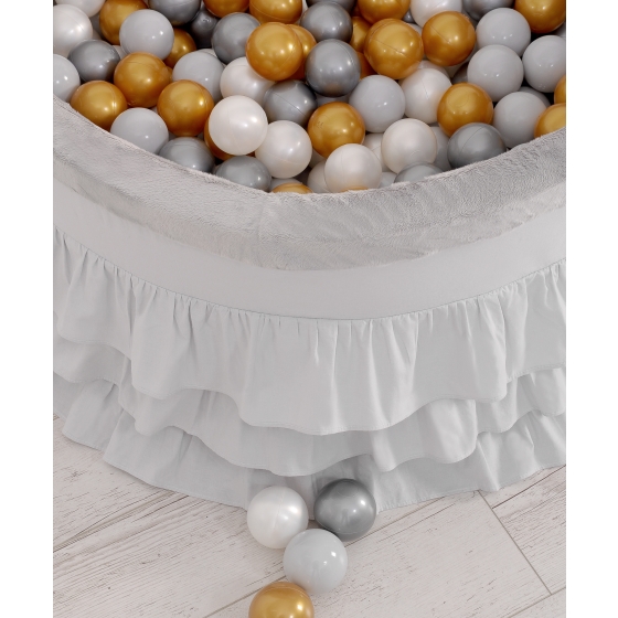 Ball-pit with frills with balls 200pcs - gray
