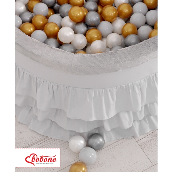 Ball-pit with frills with balls 200pcs - gray