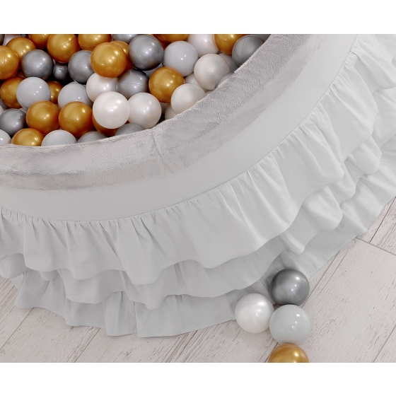 Ball-pit with frills with balls 200pcs - gray