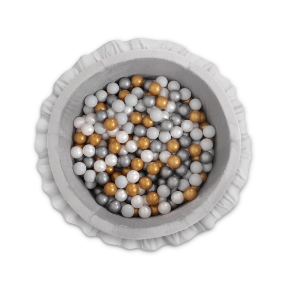 Ball-pit with frills with balls 200pcs - gray
