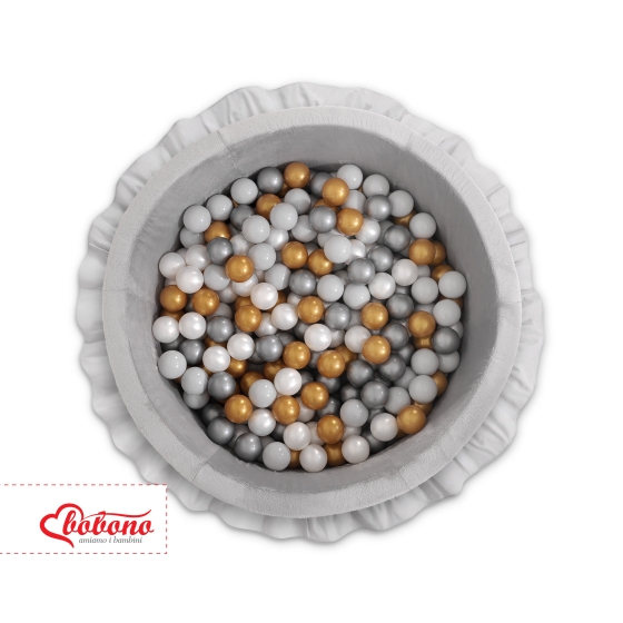 Ball-pit with frills with balls 200pcs - gray