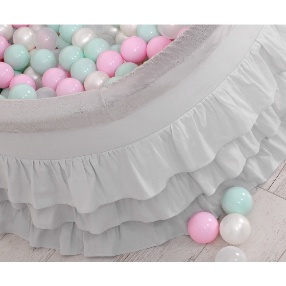 Ball-pit with frills with balls 200pcs - gray