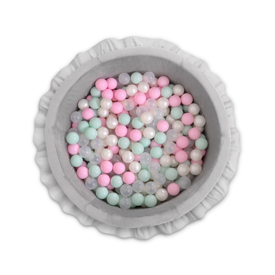 Ball-pit with frills with balls 200pcs - gray
