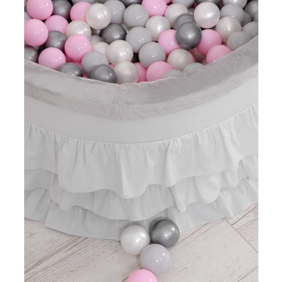 Ball-pit with frills with balls 200pcs - gray
