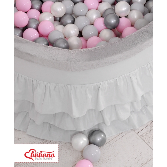 Ball-pit with frills with balls 200pcs - gray