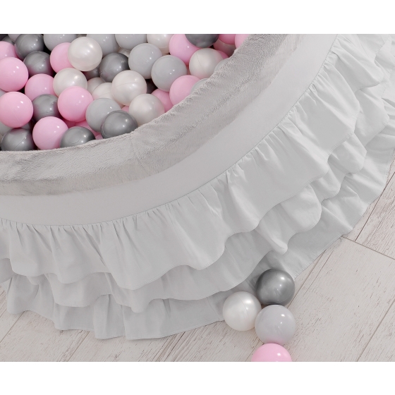 Ball-pit with frills with balls 200pcs - gray