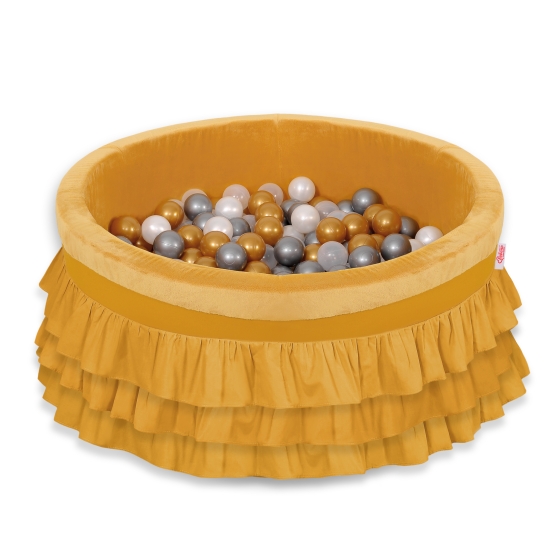 Ball-pit with frills with balls 200pcs - honey yellow