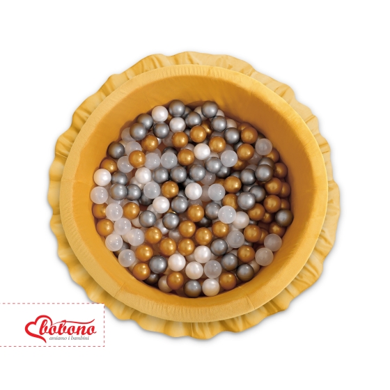 Ball-pit with frills with balls 200pcs - honey yellow