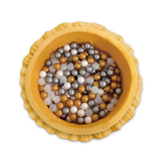 Ball-pit with frills with balls 200pcs - honey yellow