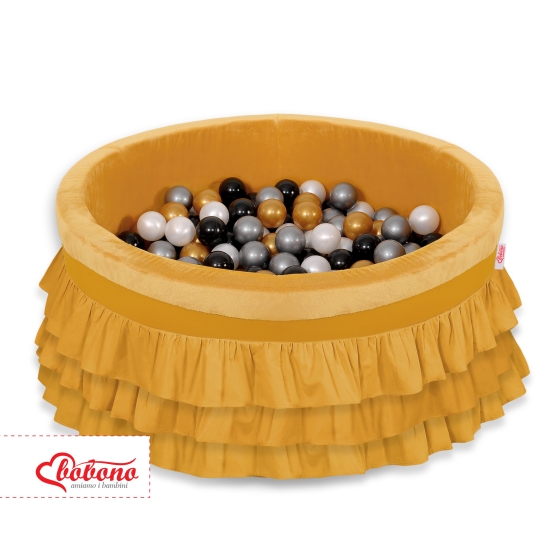Ball-pit with frills with balls 200pcs - honey yellow