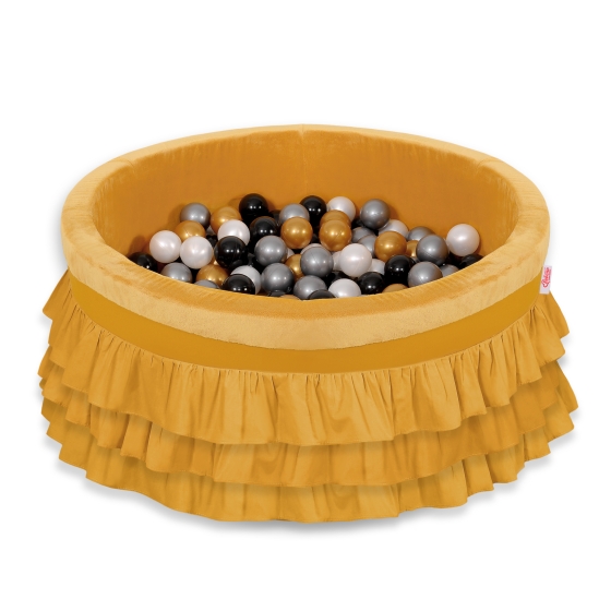 Ball-pit with frills with balls 200pcs - honey yellow