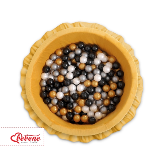 Ball-pit with frills with balls 200pcs - honey yellow