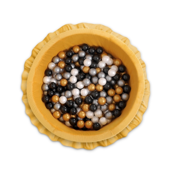 Ball-pit with frills with balls 200pcs - honey yellow