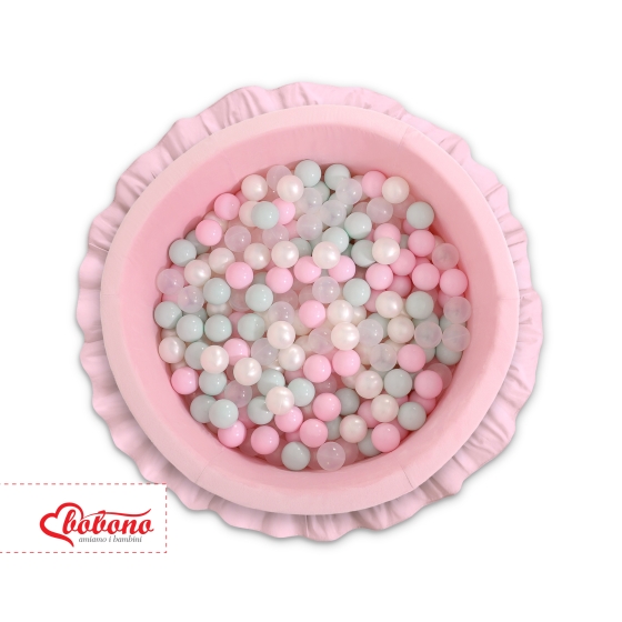 Ball-pit with frills with balls 200pcs - pink