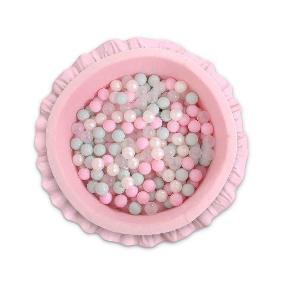 Ball-pit with frills with balls 200pcs - pink
