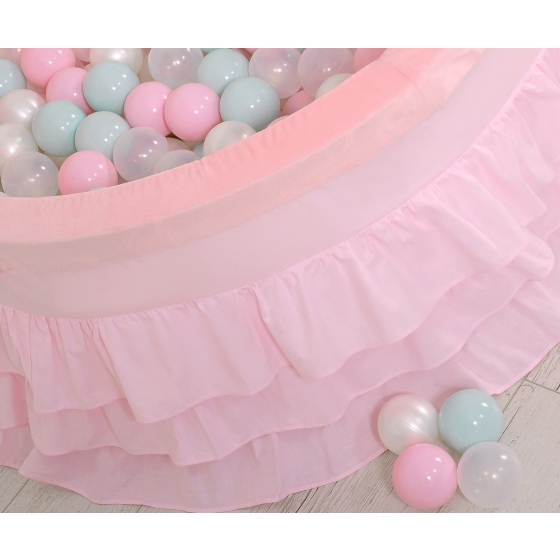Ball-pit with frills with balls 200pcs - pink