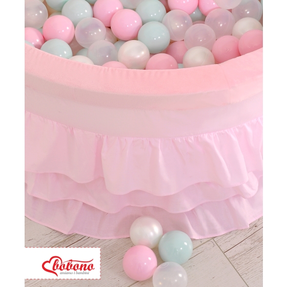 Ball-pit with frills with balls 200pcs - pink