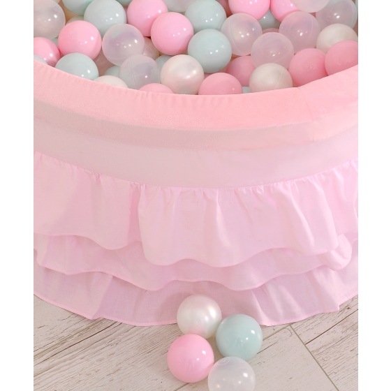 Ball-pit with frills with balls 200pcs - pink