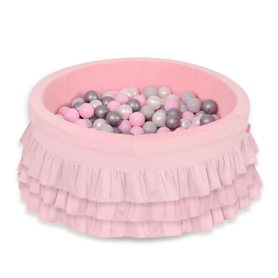 Ball-pit with frills with balls 200pcs - pink