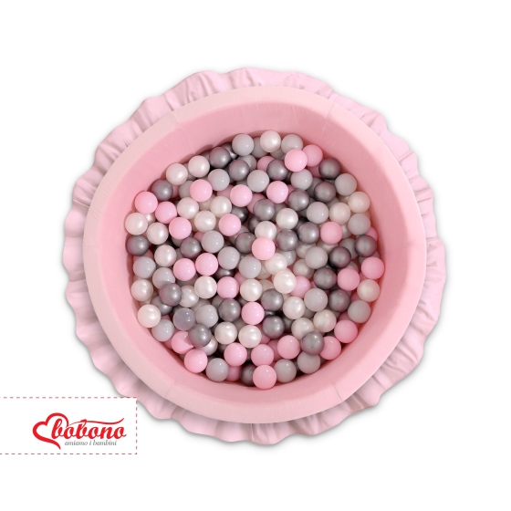 Ball-pit with frills with balls 200pcs - pink