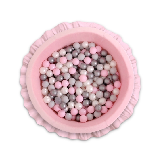 Ball-pit with frills with balls 200pcs - pink