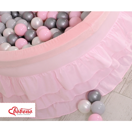 Ball-pit with frills with balls 200pcs - pink