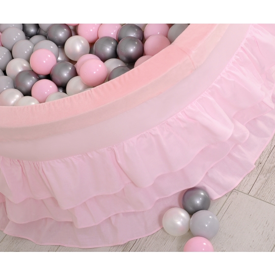 Ball-pit with frills with balls 200pcs - pink