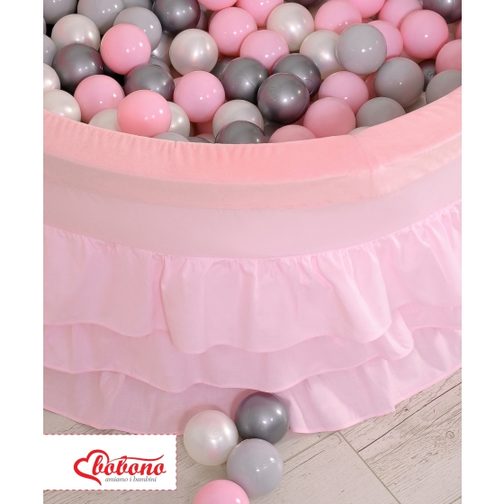 Ball-pit with frills with balls 200pcs - pink