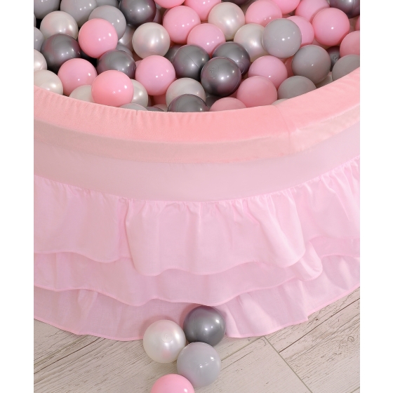 Ball-pit with frills with balls 200pcs - pink
