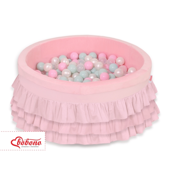 Ball-pit with frills with balls 200pcs - pink