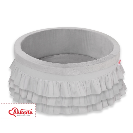 Ball-pit with frills without balls - gray