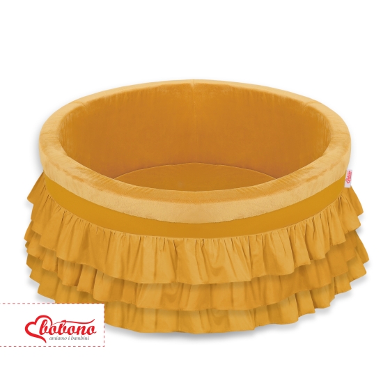 Ball-pit with frills without balls - honey yellow