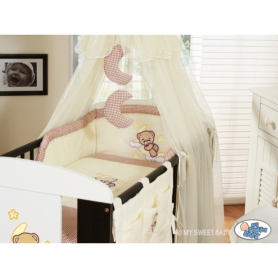 Bedding Nursery set 5-pcs with mosquito-net (S60)- Good night brown