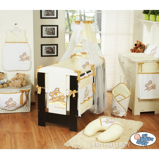 Bedding set 11-pcs with canopy (L60)- Teddy Bear Barnaba cream