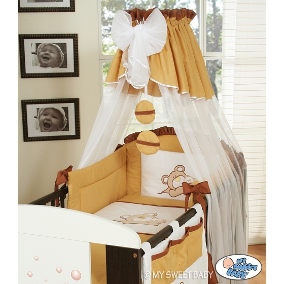 Bedding set 11-pcs with canopy (S60)- Teddy Bear Barnaba brown