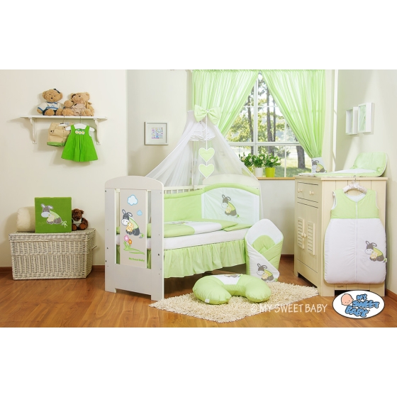 Bedding set 11-pcs with mosquito-net- Donkey Luca green