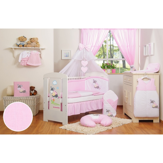 Bedding set 11-pcs with mosquito-net- Donkey Luca pink