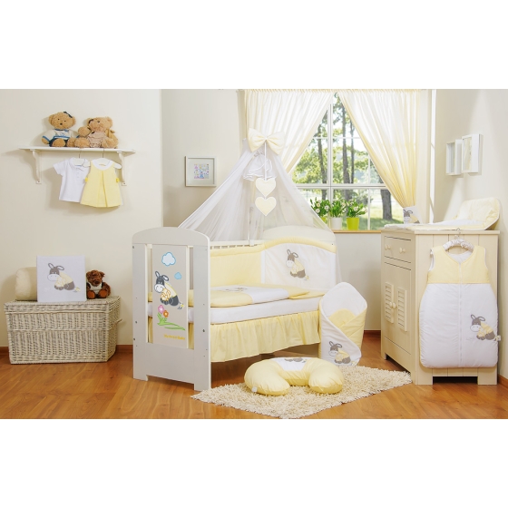 Bedding set 11-pcs with mosquito-net- Donkey Luca yellow