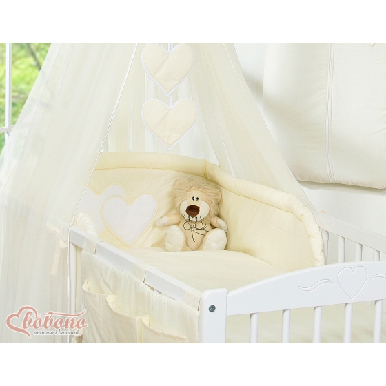 Bedding set 11-pcs with mosquito-net- Hanging Hearts cream