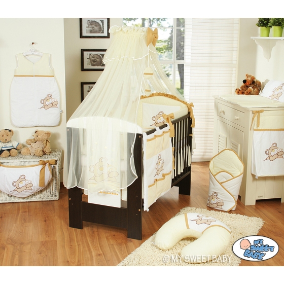 Bedding set 11-pcs with mosquito-net (S60)- Teddy Bear Barnaba cream