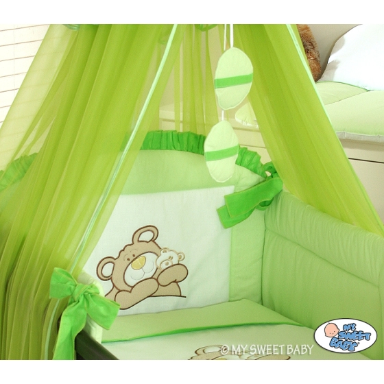 Bedding set 11-pcs with mosquito-net (S60)- Teddy Bear Barnaba green