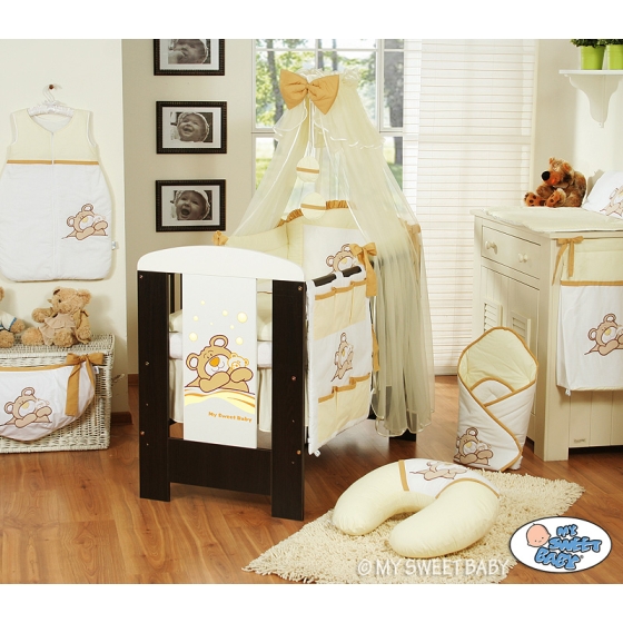 Bedding set 11-pcs with mosquito-net (S70)- Teddy Bear Barnaba cream